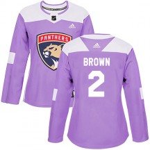 Women's Adidas Florida Panthers Josh Brown Purple Fights Cancer Practice Jersey - Authentic