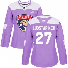 Women's Adidas Florida Panthers Eetu Luostarinen Purple ized Fights Cancer Practice Jersey - Authentic