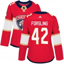 Women's Adidas Florida Panthers Gustav Forsling Red Home Jersey - Authentic