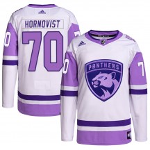 Men's Adidas Florida Panthers Patric Hornqvist White/Purple Hockey Fights Cancer Primegreen Jersey - Authentic