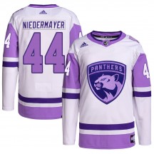Men's Adidas Florida Panthers Rob Niedermayer White/Purple Hockey Fights Cancer Primegreen Jersey - Authentic