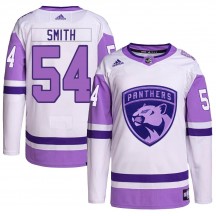 Men's Adidas Florida Panthers Givani Smith White/Purple Hockey Fights Cancer Primegreen Jersey - Authentic