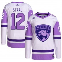 Men's Adidas Florida Panthers Eric Staal White/Purple Hockey Fights Cancer Primegreen Jersey - Authentic