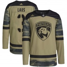 Men's Adidas Florida Panthers Paul Laus Camo Military Appreciation Practice Jersey - Authentic