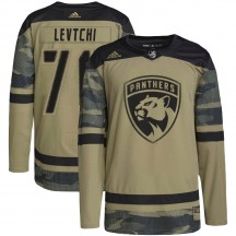 Men's Adidas Florida Panthers Anton Levtchi Camo Military Appreciation Practice Jersey - Authentic