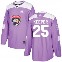Men's Adidas Florida Panthers Brady Keeper Purple Fights Cancer Practice Jersey - Authentic
