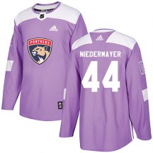 Men's Adidas Florida Panthers Rob Niedermayer Purple Fights Cancer Practice Jersey - Authentic