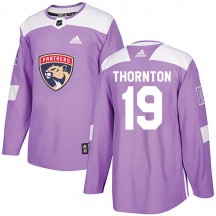 Men's Adidas Florida Panthers Joe Thornton Purple Fights Cancer Practice Jersey - Authentic