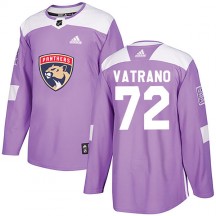Men's Adidas Florida Panthers Frank Vatrano Purple Fights Cancer Practice Jersey - Authentic