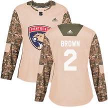 Women's Adidas Florida Panthers Josh Brown Brown Camo Veterans Day Practice Jersey - Authentic