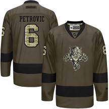 Men's Reebok Florida Panthers Alex Petrovic Green Salute to Service Jersey - Authentic