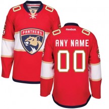 Men's Reebok Florida Panthers Custom Red Home Jersey - Authentic