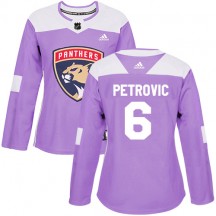 Women's Adidas Florida Panthers Alex Petrovic Purple Fights Cancer Practice Jersey - Authentic