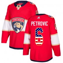 Men's Adidas Florida Panthers Alex Petrovic Red USA Flag Fashion Jersey - Authentic