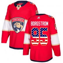 Youth Adidas Florida Panthers Henrik Borgstrom Red USA Flag Fashion Jersey - Authentic