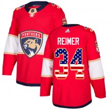 Men's Adidas Florida Panthers James Reimer Red USA Flag Fashion Jersey - Authentic