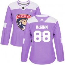 Women's Adidas Florida Panthers Jamie McGinn Purple Fights Cancer Practice Jersey - Authentic