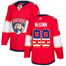 Men's Adidas Florida Panthers Jamie McGinn Red USA Flag Fashion Jersey - Authentic