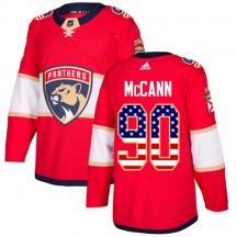 Youth Adidas Florida Panthers Jared McCann Red USA Flag Fashion Jersey - Authentic