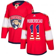 Youth Adidas Florida Panthers Jonathan Huberdeau Red USA Flag Fashion Jersey - Authentic