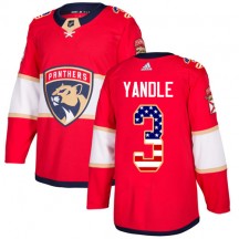 Men's Adidas Florida Panthers Keith Yandle Red USA Flag Fashion Jersey - Authentic