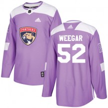 Men's Adidas Florida Panthers MacKenzie Weegar Purple Fights Cancer Practice Jersey - Authentic