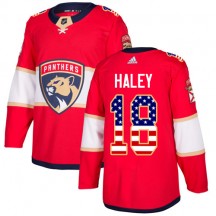Men's Adidas Florida Panthers Micheal Haley Red USA Flag Fashion Jersey - Authentic
