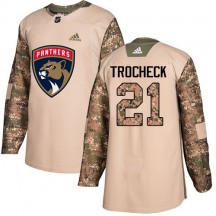 Men's Adidas Florida Panthers Vincent Trocheck Camo Veterans Day Practice Jersey - Authentic
