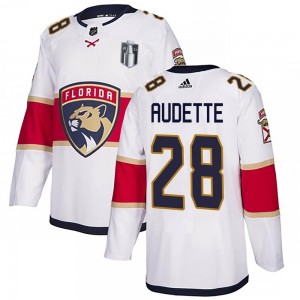 Men's Adidas Florida Panthers Donald Audette White Away 2023 Stanley Cup Final Jersey - Authentic