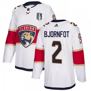 Men's Adidas Florida Panthers Tobias Bjornfot White Away 2023 Stanley Cup Final Jersey - Authentic