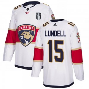 Men's Adidas Florida Panthers Anton Lundell White Away 2023 Stanley Cup Final Jersey - Authentic