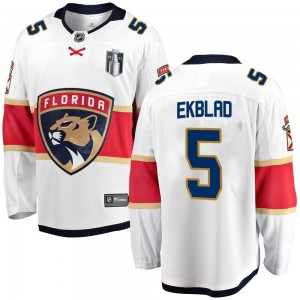 Youth Fanatics Branded Florida Panthers Aaron Ekblad White Away 2023 Stanley Cup Final Jersey - Breakaway