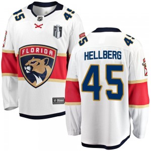 Youth Fanatics Branded Florida Panthers Magnus Hellberg White Away 2023 Stanley Cup Final Jersey - Breakaway