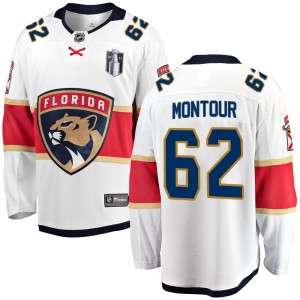 Youth Fanatics Branded Florida Panthers Brandon Montour White Away 2023 Stanley Cup Final Jersey - Breakaway