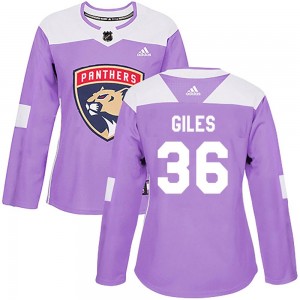 Women's Adidas Florida Panthers Patrick Giles Purple Fights Cancer Practice Jersey - Authentic