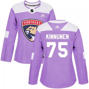 Women's Adidas Florida Panthers Santtu Kinnunen Purple Fights Cancer Practice Jersey - Authentic
