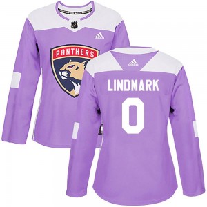 Women's Adidas Florida Panthers Owen Lindmark Purple Fights Cancer Practice Jersey - Authentic