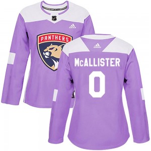 Women's Adidas Florida Panthers Ryan McAllister Purple Fights Cancer Practice Jersey - Authentic
