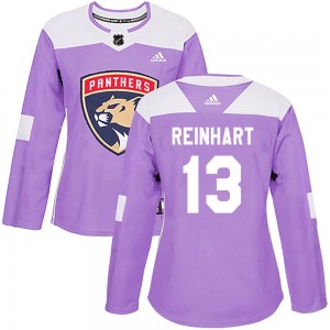 Women's Adidas Florida Panthers Sam Reinhart Purple Fights Cancer Practice Jersey - Authentic
