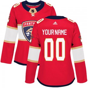 Women's Adidas Florida Panthers Custom Red Custom Home Jersey - Authentic