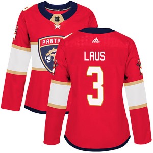 Women's Adidas Florida Panthers Paul Laus Red Home Jersey - Authentic