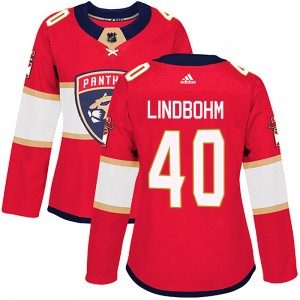 Women's Adidas Florida Panthers Petteri Lindbohm Red Home Jersey - Authentic