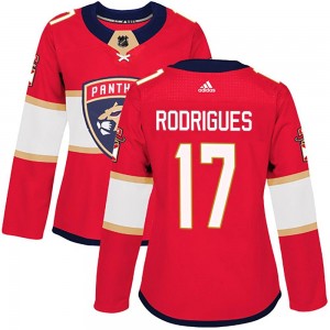 Women's Adidas Florida Panthers Evan Rodrigues Red Home Jersey - Authentic