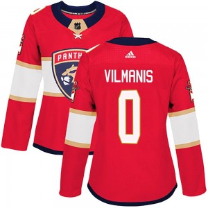 Women's Adidas Florida Panthers Sandis Vilmanis Red Home Jersey - Authentic
