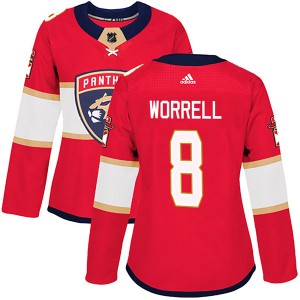 Women's Adidas Florida Panthers Peter Worrell Red Home Jersey - Authentic