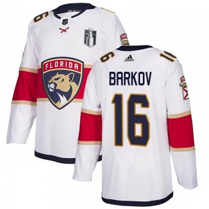 Youth Adidas Florida Panthers Aleksander Barkov White Away 2023 Stanley Cup Final Jersey - Authentic