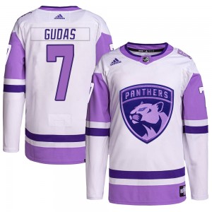 Men's Adidas Florida Panthers Radko Gudas White/Purple Hockey Fights Cancer Primegreen Jersey - Authentic