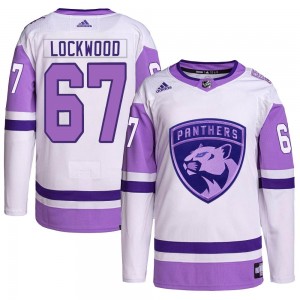 Men's Adidas Florida Panthers William Lockwood White/Purple Hockey Fights Cancer Primegreen Jersey - Authentic