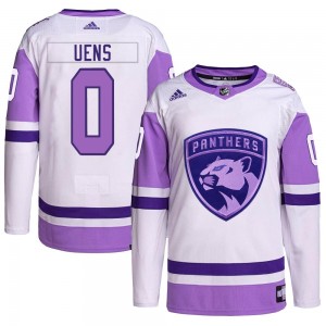 Men's Adidas Florida Panthers Zachary Uens White/Purple Hockey Fights Cancer Primegreen Jersey - Authentic