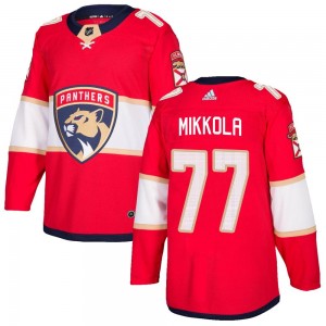 Men's Adidas Florida Panthers Niko Mikkola Red Home Jersey - Authentic